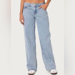 Edikted petite raelynn washed low rise baggy jeans